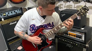 CracklyJack guitarshopfolkestone885 ripping riffs on a 2016 Gibson SG Standard P90  Marshall [upl. by Dlarej153]