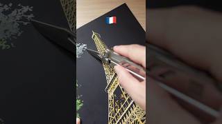 🇫🇷Eiffel Tower Scratch Reveal What’s Hidden🌈 france painting art [upl. by Stearne418]