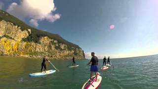 Travesía en Sup paddle surf faro del Caballo en Santoña [upl. by Levitt828]