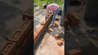 Brick Wall Design Work construction wall trending shorts vlog civil brick design [upl. by Ylremik]