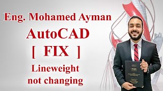 Fix Lineweight not changing AutoCAD Course   تغيير سمك الخط كورس الاوتوكاد المجاني للمبتدئين [upl. by Baxie]