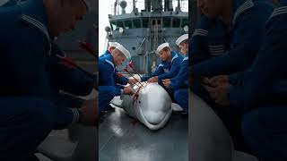 White Dolphins escape danger thanks to a Miracle Ship animalrescue [upl. by Vyner926]