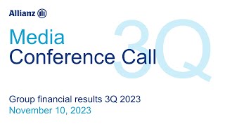 Allianz Financial Results 3Q 2023 Media Call [upl. by Bradney664]