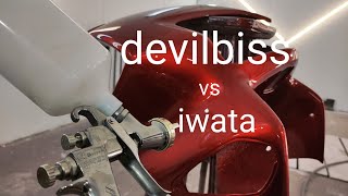 Сравнение по базе devilbiss pro lite 13 h1hv30 vs iwata wbx 14 [upl. by Teteak]