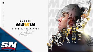 Penguins Honour Evgeni Malkin Hitting 1000Game Milestone With Tribute Video [upl. by Leeda]