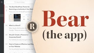 How to Use Bear App to Write Everything Mac Only [upl. by Siol911]