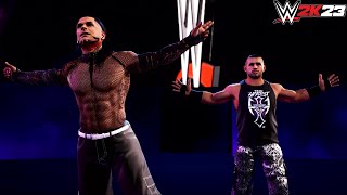 WWE 2K23 The Hardy Boyz Tag Entrance Tag Moves Finisher amp Victory Motion [upl. by Normak]