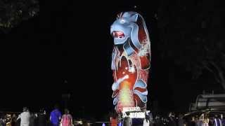 Sentosa Merlion Magic Lights SG50 Special  3D Video Projection Mapping [upl. by Eerazed]