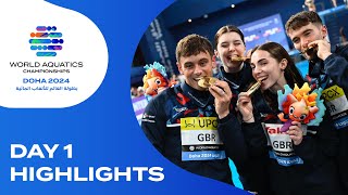 Day 1  Highlights  World Aquatics Championships  Doha 2024 [upl. by Fleeta]