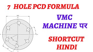 7 hole pcd formula pitch circle diameter calculation  PCD calculation [upl. by Roley]