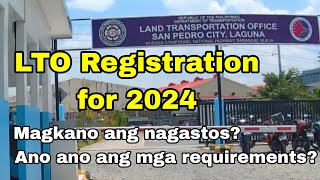 LTO registration 2024 for motorcycle  magkano magpa renew ng motorcycle at ano ang mga requirements [upl. by Onifled]