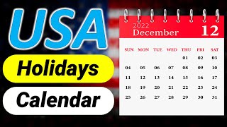 USA Holiday Calendar 2022  United States Federal and State Holidays 2022 [upl. by Reidid]