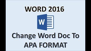 Word 2016  APA Format  How to Set Up Formatting Style in Microsoft MS Documents 6th Edition on PC [upl. by Jalbert580]