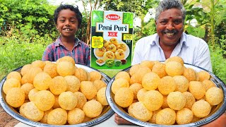 PANI PURI RECIPE  Instant Pani Puri Making  Readymade Pani Puri Kit  Village Daddy Channel [upl. by Ntsyrk]