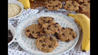 Galletas de plátano y avena muy fáciles SALUDABLES [upl. by Naillig]