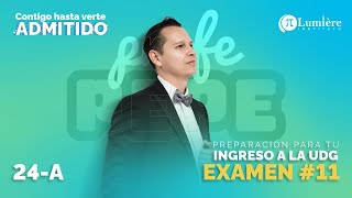 Examen de simulación 11 C24B  Guía UDG  Ejercicios de repaso para ingresar a la Universidad [upl. by Ronacin]