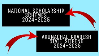 National Scholarship Schemes  Arunachal State Stipend Scheme  NSP 2024  25  MR TINGKAI ARANGHAM [upl. by Mehsah]