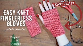 KNIT FLAT Quick amp Easy Fingerless Gloves  Free Tutorial and Free Pattern  Knitting House Square [upl. by Adiaroz]