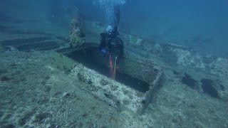 80 WRECK 40 MILES OFFSHORE SPEARFISHING [upl. by Dimond12]