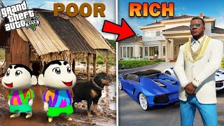 GTA 5  Franklin Shinchan amp Pinchan Change Their Poor Life To Richest Life in GTA 5  GTA 5 mods [upl. by Cuhp]