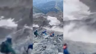 Monte Bianco il video choc sul sentiero «Massi vicino agli escursionisti» [upl. by Isma]