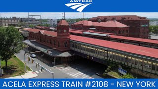 Amtrak Acela Express Train 2108 to New York Announcements at Wilmington Station [upl. by Dygal]