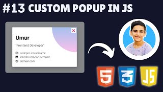 custom popup Using HTML CSS amp JavaScript with Full EXPLANATION in Hindi  Project 13 [upl. by Ellehcil]