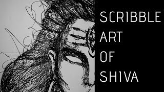 Scribble Art of Lord Shiva  Step by Step  Quick sketch [upl. by Dawkins]