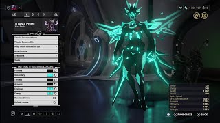 warframe 3 skins TITANIA PRIME fashion frame [upl. by Alecia]