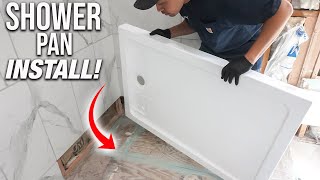 How To Install A Shower Pan Base And Drain Like A Pro For Beginners DIY [upl. by Tommie]