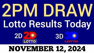 Lotto Result Today 2pm Draw November 12 2024 Swertres Ez2 PCSO Live Result [upl. by Gessner]