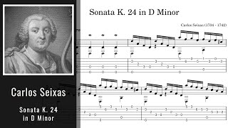 Carlos Seixas  Sonata K 24 in D Minor  Tab [upl. by Johnath]