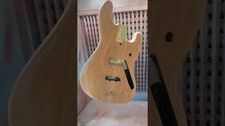 Full refinish in nitrocellulose lacquer on a USA Fender Jazz bass luthier guitarrepair luthiery [upl. by Retsehc]