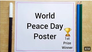 International peace day drawing  world peace day drawing easy  International peace day poster [upl. by Wennerholn]