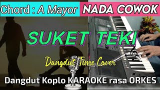 SUKET TEKI  Didi Kempot Versi Dangdut Koplo KARAOKE rasa ORKES  Nada Cowok [upl. by Lisle]