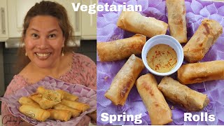 Pinoy style Vegetarian Spring Rolls recipe  Lumpia spring rolls recipe [upl. by Acima]