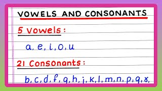 VOWELS AND CONSONANTS  VOWELS AND CONSONANTS OF ENGLISH ALPHABET [upl. by Neiman]