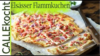 Original Flammkuchen Rezept aus dem Elsass  schnell und lecker [upl. by Thaxter54]