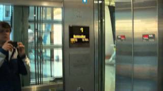 Schindler EuroLift MRL traction scenic elevators  Kista Mall Stockholm Sweden [upl. by Landers]