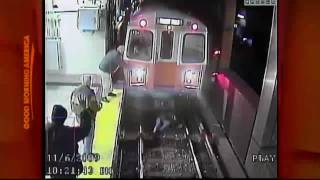 Woman Falls Onto Train Tracks Survives [upl. by Iruj257]