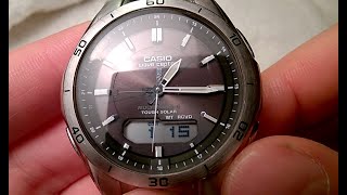 Casio Wave Ceptor watch  Adjust the hour manually and through Radio [upl. by Ecirtnahc]