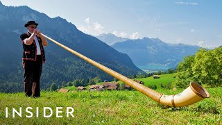 How To Play The Alphorn  Make Cowbells In Switzerland  Travel Dares S2 Ep 8 [upl. by Schaefer]