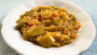 Aq e shijshme eshte sa nuk do e ndani nga tavolina  Gjelle me presh dhe oriz  Leek and rice dish [upl. by Llydnek]