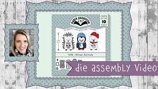 Karen Burniston Die Set 1016 Winter Animals Assembly [upl. by Arzed]