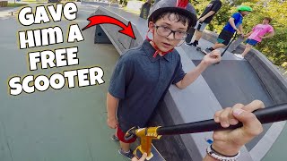 GIVING RANDOM KID A BRAND NEW SCOOTER [upl. by Hgielac]