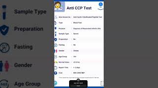 Anti CCP Test 🧑‍🔬 [upl. by Kerin]