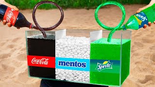 DIY Coca Cola Sprite and Mentos vs Aquarium  Best Experiments and Tests [upl. by Okiam]