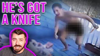 Man In Birthday Suit Pulls Knife After Being Tased [upl. by Jestude]