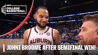 THE JOBS NOT DONE  Johni Broome FIRED UP after SEC Semifinal WIN  ESPN College Basketball [upl. by Gnehc]