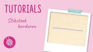 Stiksteek borduren  Back stitch   Leren borduren met de online borduurcursus van Wolpleinnl [upl. by Ahsar]